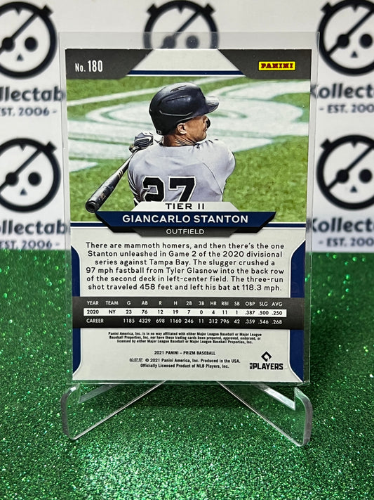 2021 PANINI PRIZM GIANCARLO STANTON # 180 NEW YORK YANKEES BASEBALL CARD