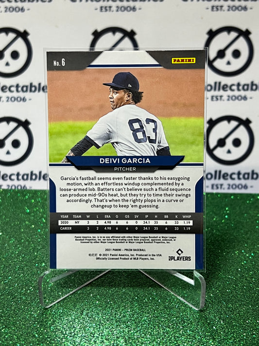 2021 PANINI PRIZM DEIVI GARCIA # 6 ROOKIE NEW YORK YANKEES BASEBALL CARD
