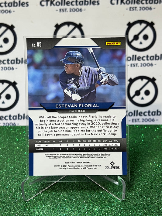 2021 PANINI PRIZM ESTEVAN FLORIAL # 85 ROOKIE NEW YORK YANKEES BASEBALL CARD