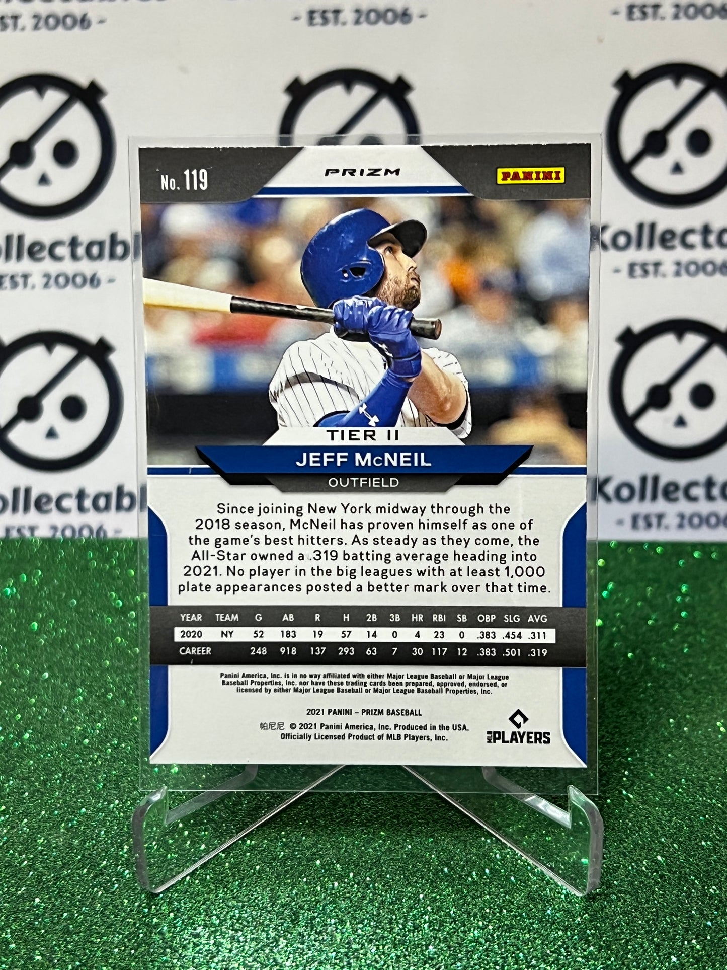 2021 PANINI PRIZM JEFF McNEIL # 119 WHITE PRIZM NEW YORK METS BASEBALL CARD