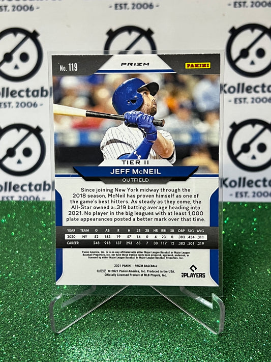 2021 PANINI PRIZM JEFF McNEIL # 119 WHITE PRIZM NEW YORK METS BASEBALL CARD