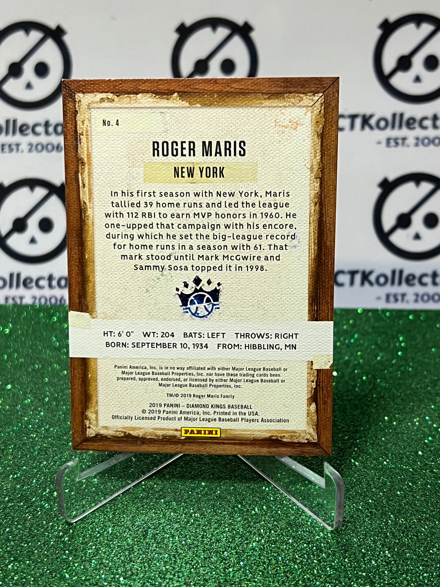 2019 PANINI DIAMOND KINGS ROGER MARIS # 4 NEW YORK YANKEES BASEBALL CARD