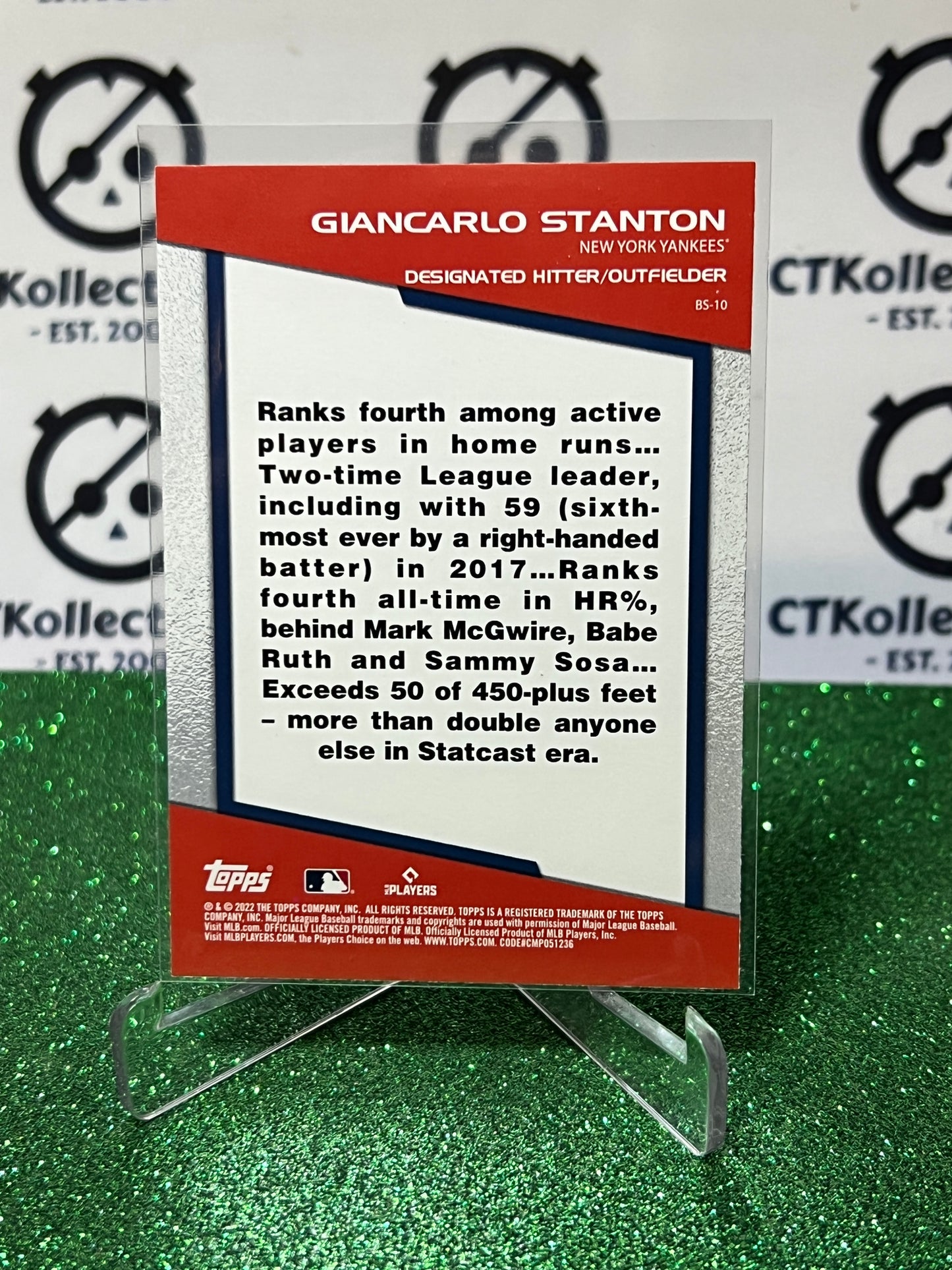 2022 TOPPS OPENING DAY GIANCARLO STANTON # BS-10 BOMB SQUAD NEW YORK YANKEES BASEBALL CARD