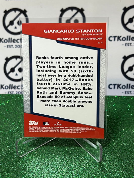 2022 TOPPS OPENING DAY GIANCARLO STANTON # BS-10 BOMB SQUAD NEW YORK YANKEES BASEBALL CARD