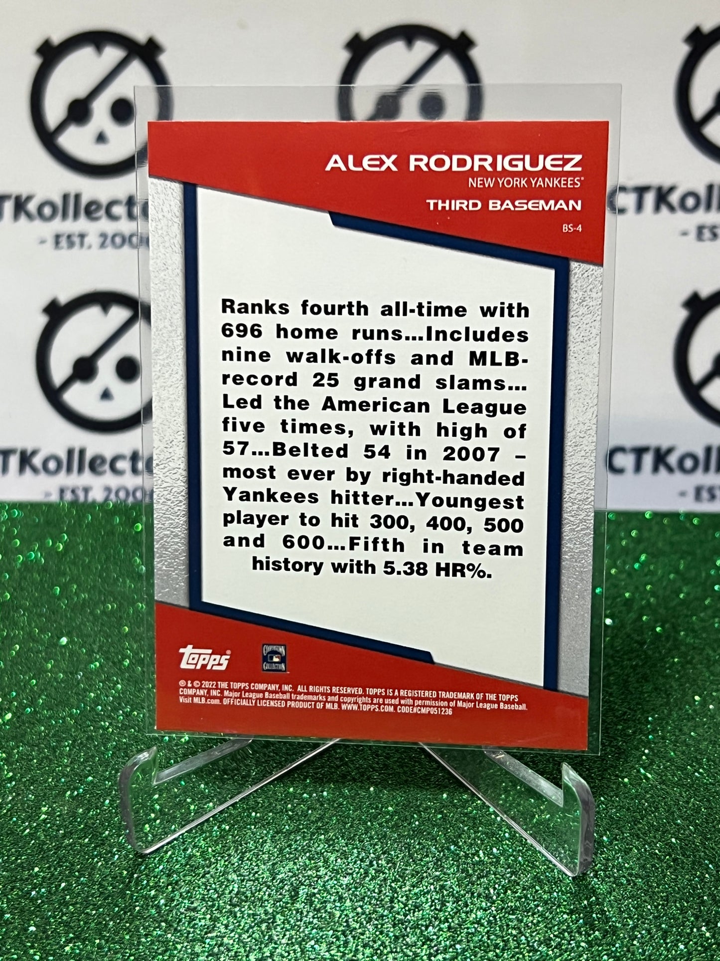 2022 TOPPS OPENING DAY ALEX RODRIGUEZ # BS-4 BOMB SQUAD NEW YORK YANKEES BASEBALL CARD