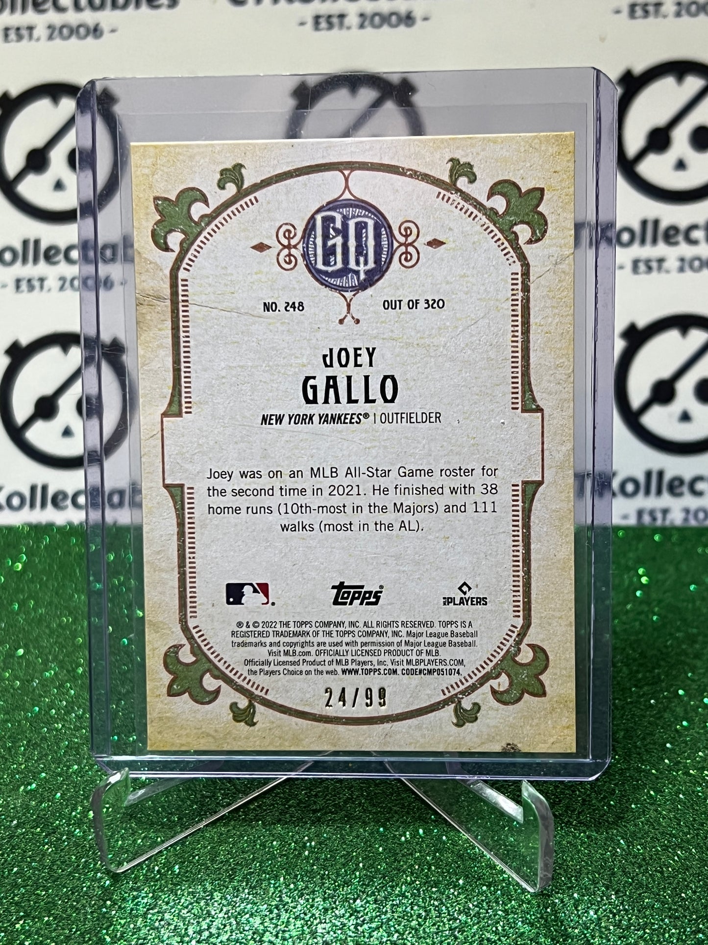 2022 TOPPS GYPSY QUEEN JOEY GALLO # 248 BLUE /99 NEW YORK YANKEES BASEBALL CARD