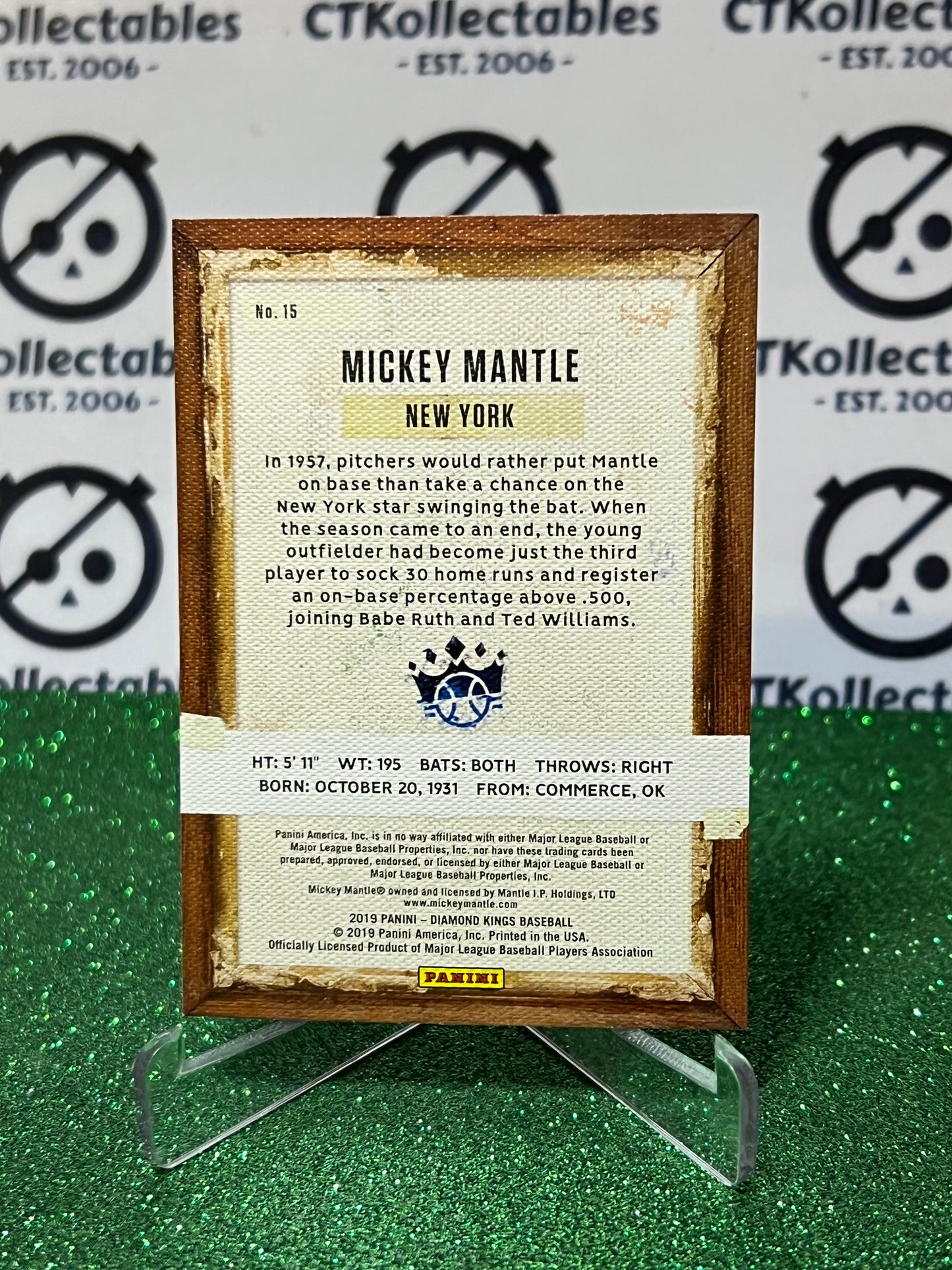 2019 PANINI DIAMOND KINGS MICKEY MANTLE # 15 NEW YORK YANKEES BASEBALL