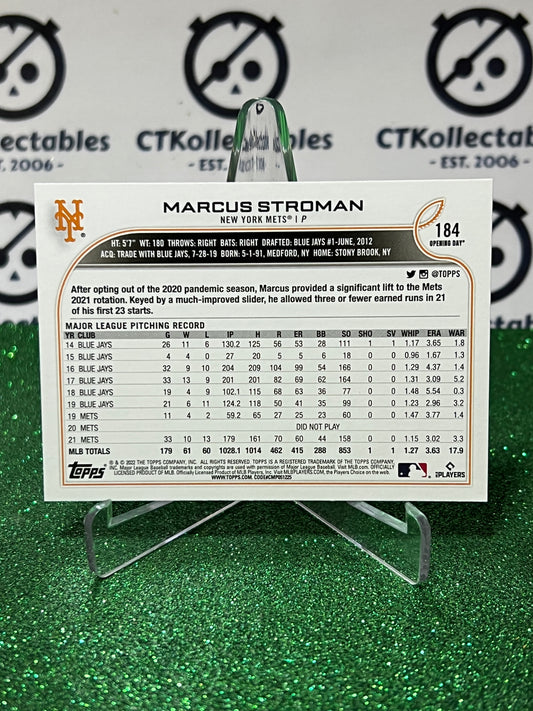 2022 TOPPS OPENING DAY MARCUS STROMAN # 184 NEW YORK METS BASEBALL