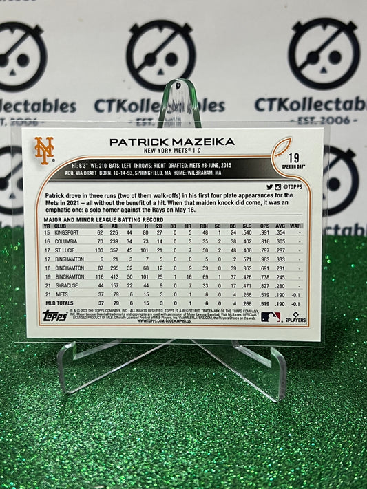 2022 TOPPS OPENING DAY PATRICK MAZEIKA # 19 NEW YORK METS BASEBALL