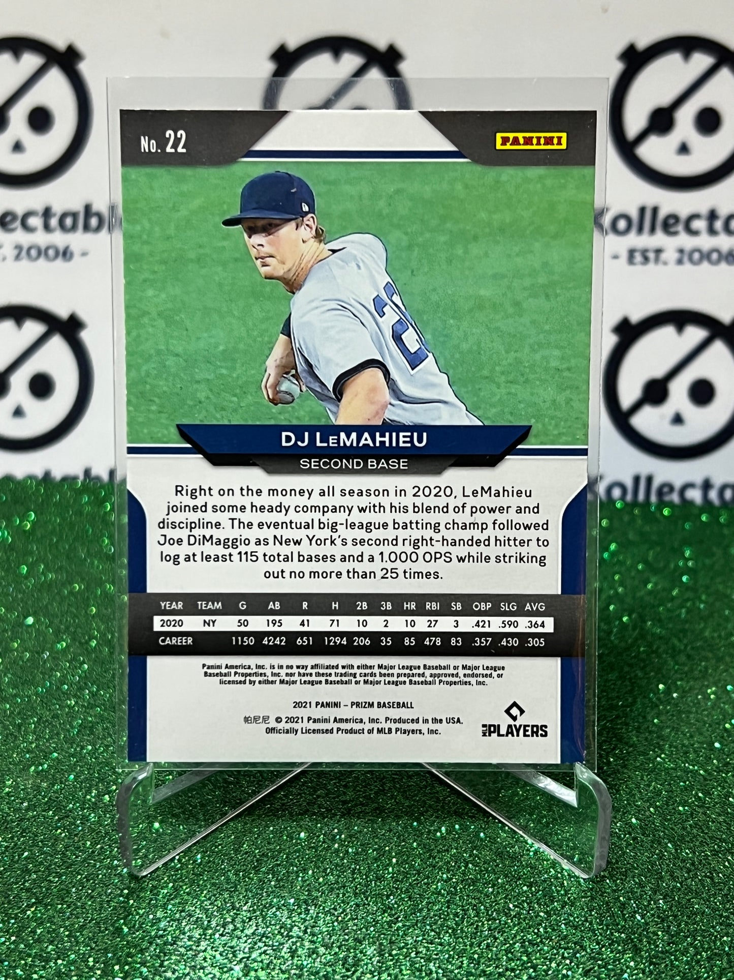 2021 PANINI PRIZM DJ LEMAHIEUE # 22 NEW YORK YANKEES BASEBALL