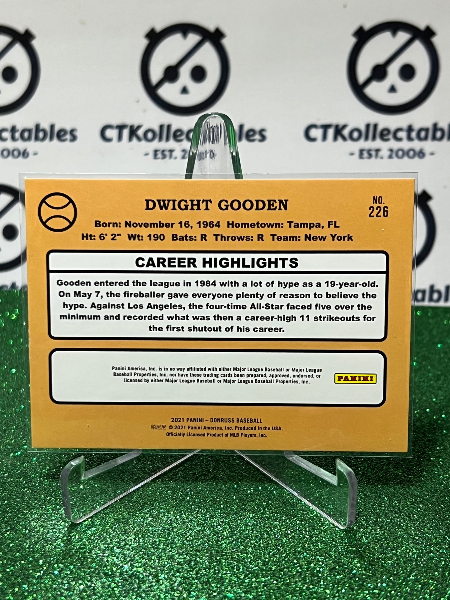 2021 PANINI DONRUSS DWRIGHT GOODEN # 226 RETRO CANDY CANE /2021 NEW YORK METS BASEBALL