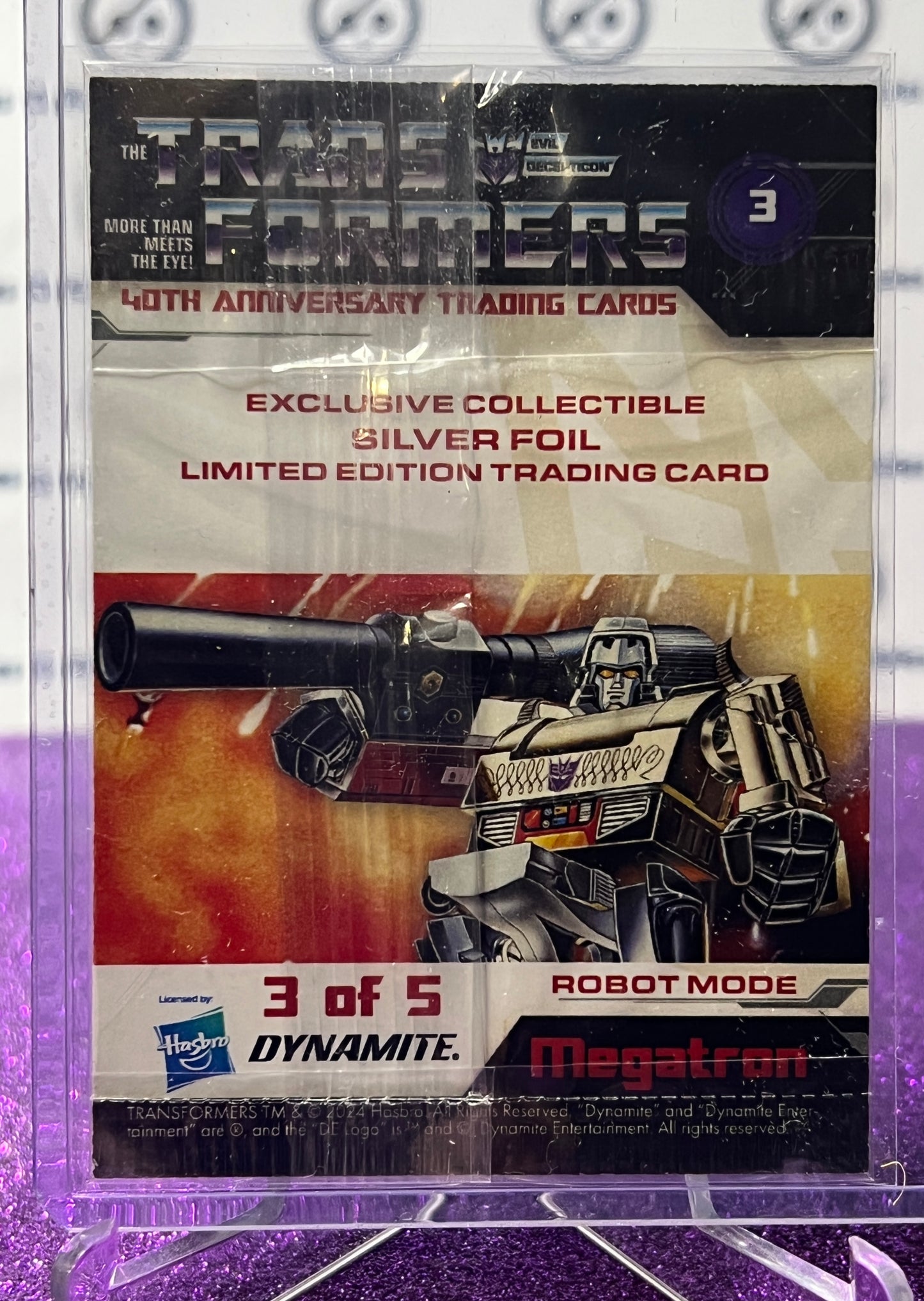 2024 TRANSFORMERS 40th ANNIVERSARY MEGATRON # 3 LIMITED EDITION FOIL 3/5 TRADING CARD