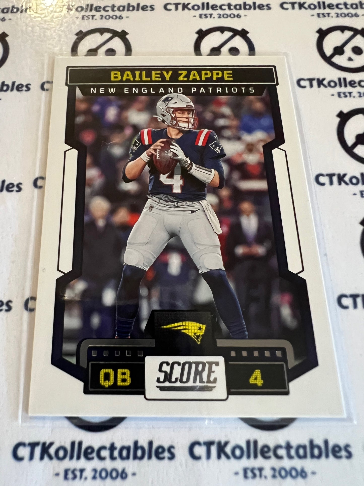 2023 NFL Panini Score Base #281 Bailey Zappe Patriots