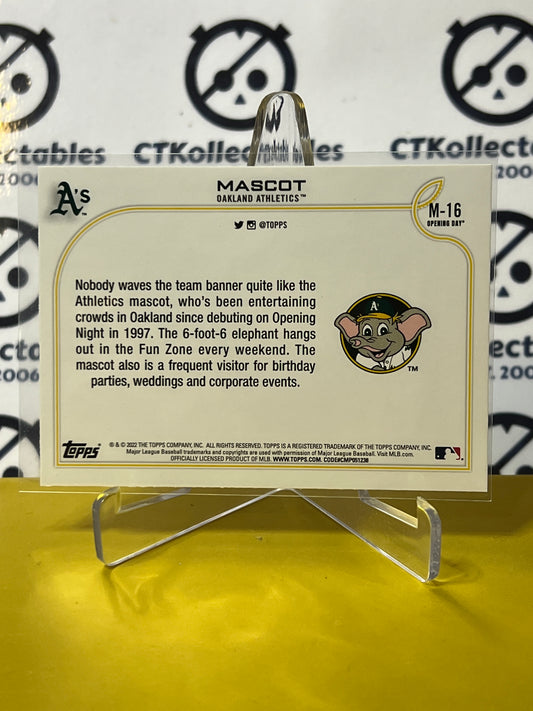 2022 TOPPS OPENING DAY MASCOT # M-16 OAKLAND ATHLETICS BASEBALL CARD