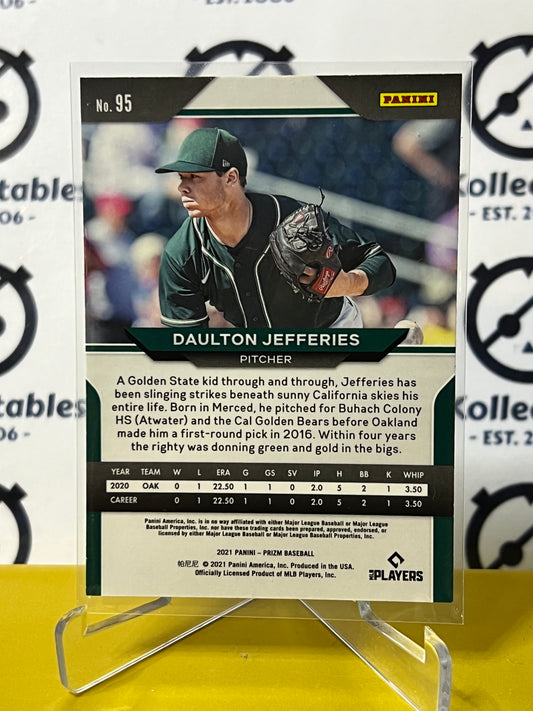 2021 PANINI PRIZM DAULTON JEFFERIES # 95 ROOKIE OAKLAND ATHLETICS BASEBALL CARD