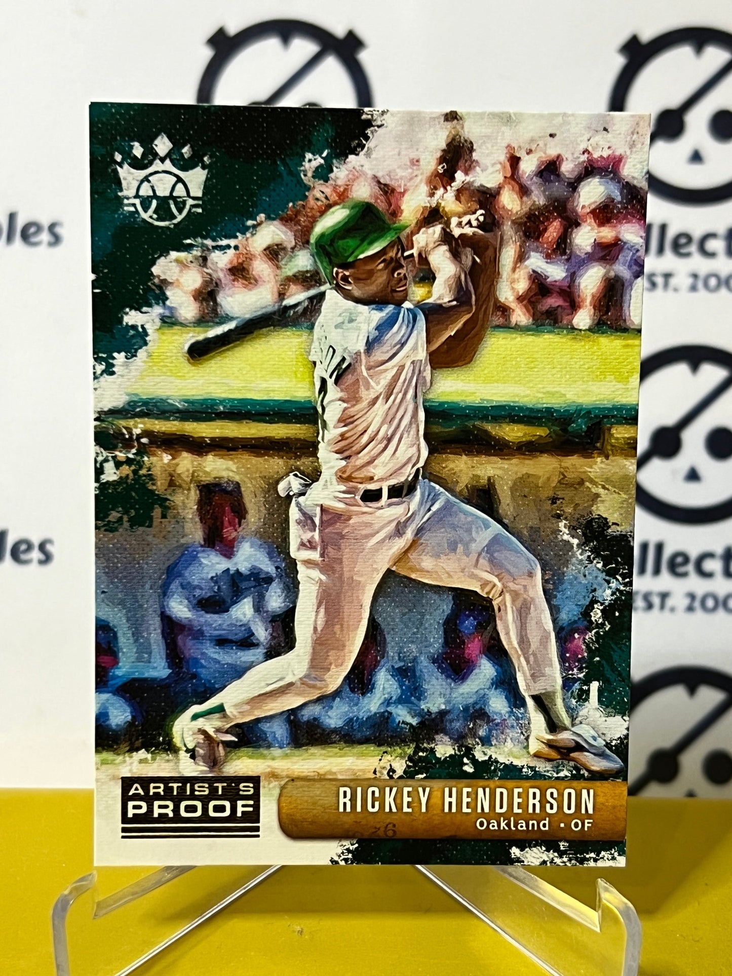 2019 PANINI DIAMOND KINGS RICKEY HENDERSON # 85 ARTIST'S PROOF OAKLAND ATHLETICS BASEBALL CARD