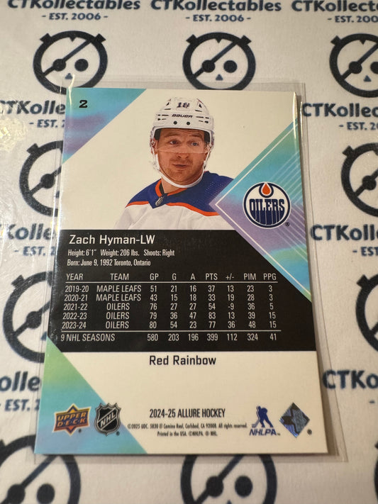 2024-25 Upper Deck Allure Zach Hyman Color flow Red-Rainbow #2 Oilers