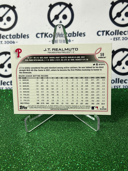 2022 TOPPS OPENING DAY J.T. REALMUTO # 59 PHILADELPHIA PHILLIES BASEBALL CARD