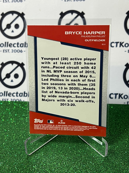 2022 TOPPS OPENING DAY BRYCE HARPER # BS-9 BOMB SQUAD PHILADELPHIA PHILLIES BASEBALL CARD