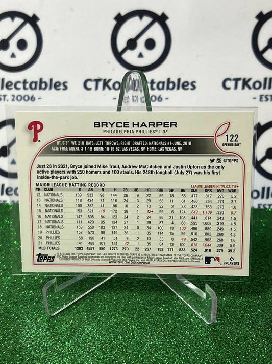 2022 TOPPS OPENING DAY BRYCE HARPER # 122 PHILADELPHIA PHILLIES BASEBALL CARD