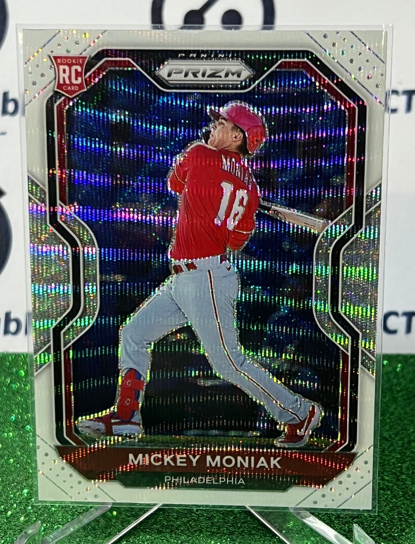 2021 PANINI PRIZM MICKEY MONIAK # 190 ROOKIE WHITE PRIZM PHILADELPHIA PHILLIES BASEBALL CARD
