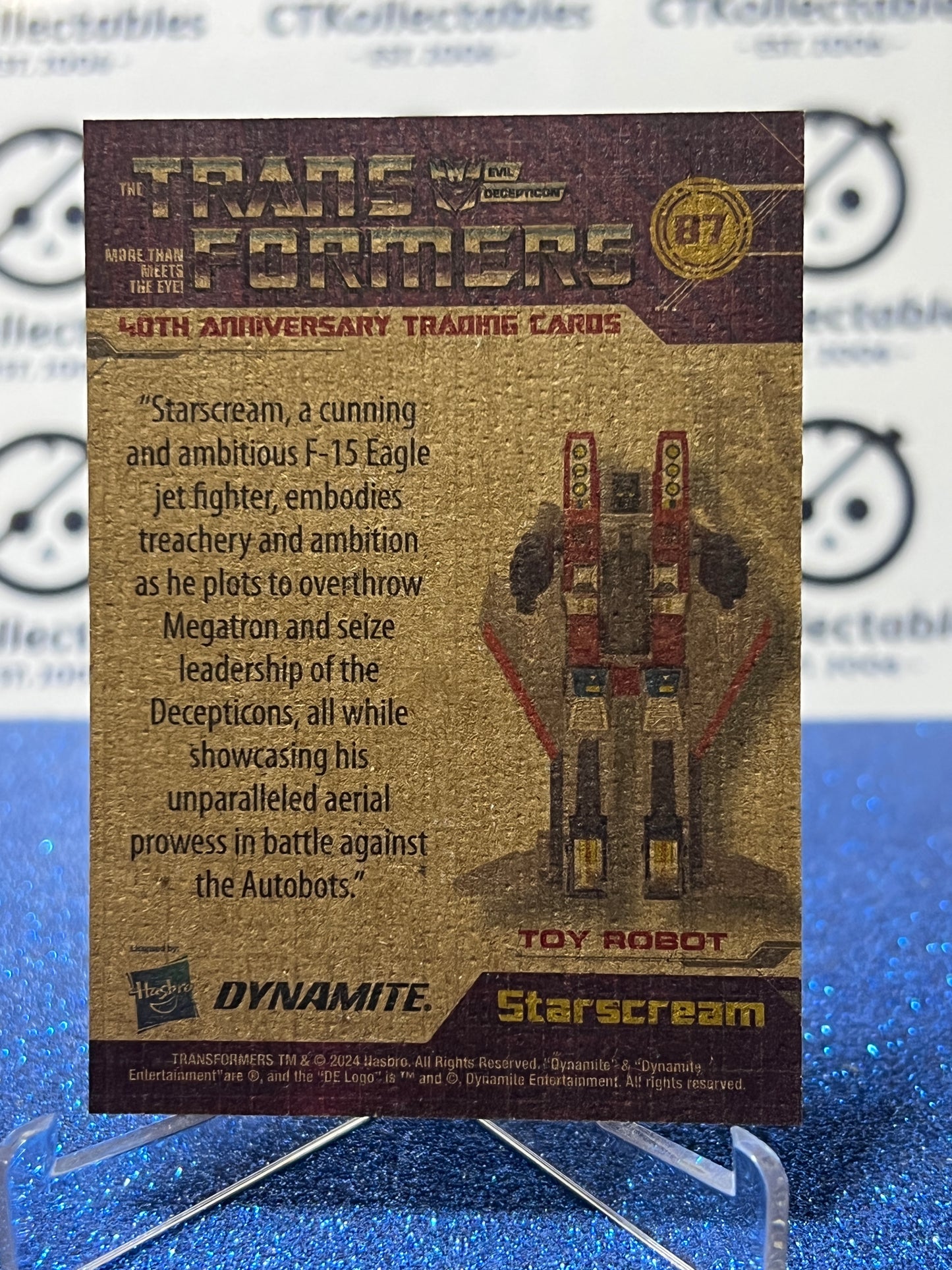 2024 TRANSFORMERS 40th ANNIVERSARY STARSCREAM # 87 NON-FOIL NON-GLOSS TRADING CARD