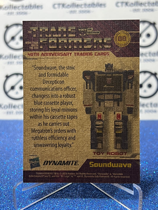 2024 TRANSFORMERS 40th ANNIVERSARY SOUNDWAVE # 88 NON-FOIL NON-GLOSS TRADING CARD
