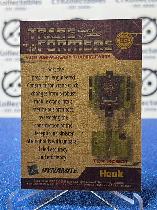 2024 TRANSFORMERS 40th ANNIVERSARY HOOK # 93 NON-FOIL NON-GLOSS TRADING CARD