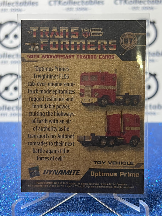 2024 TRANSFORMERS 40th ANNIVERSARY OPTIMUS PRIME # 97 NON-FOIL NON-GLOSS TRADING CARD
