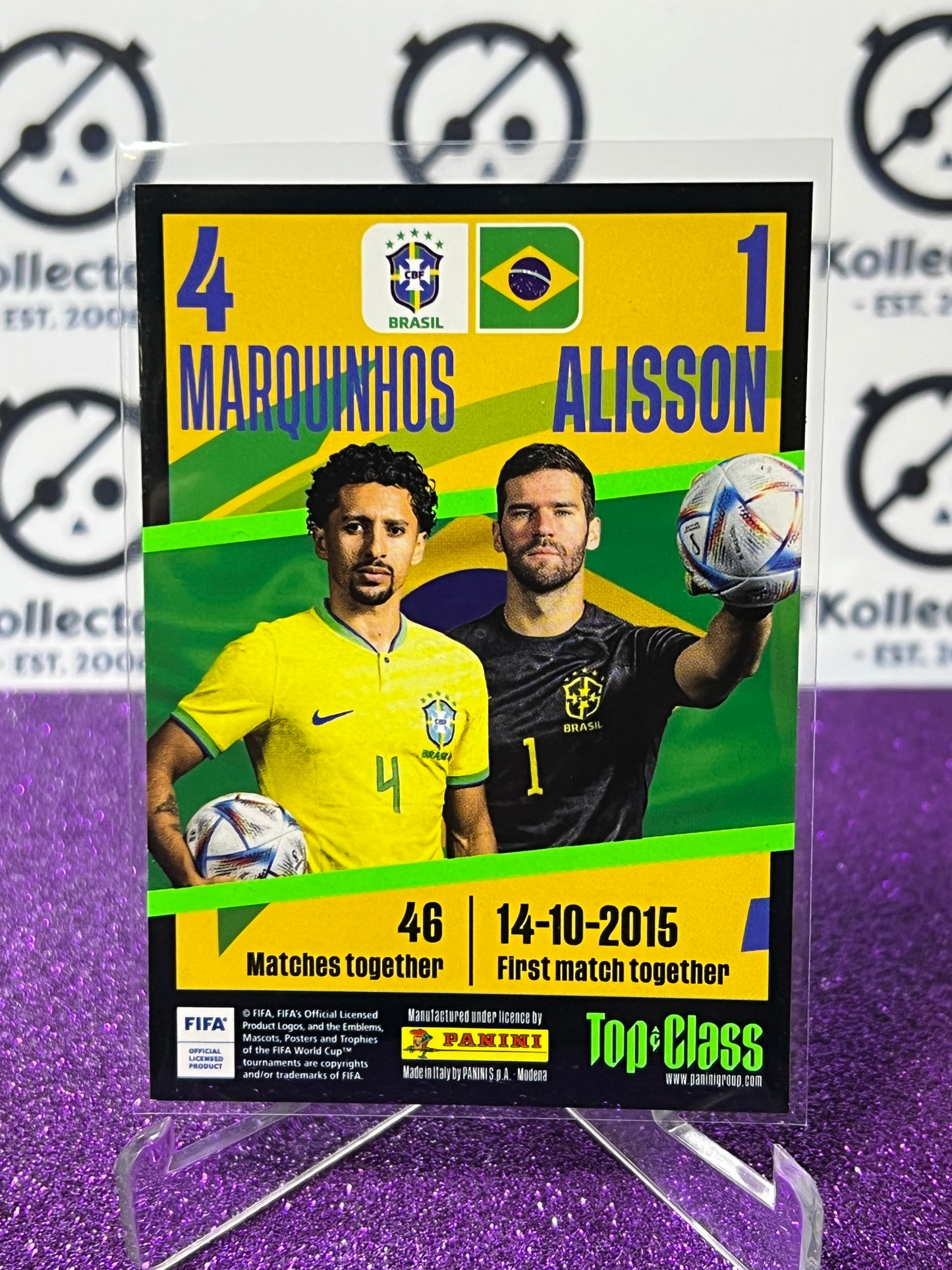 2023 PANINI TOP CLASS MARQUINHOS & ALISSON # 219 SYNERGY FOOTBALL SOCCER CARD