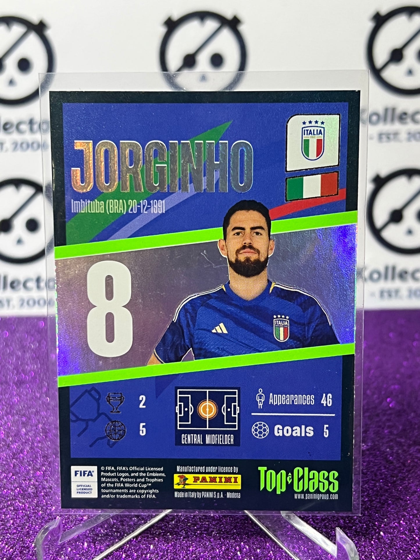 2023 PANINI TOP CLASS JORGINHO # 187 WINNER ITALY FOOTBALL SOCCER CARD