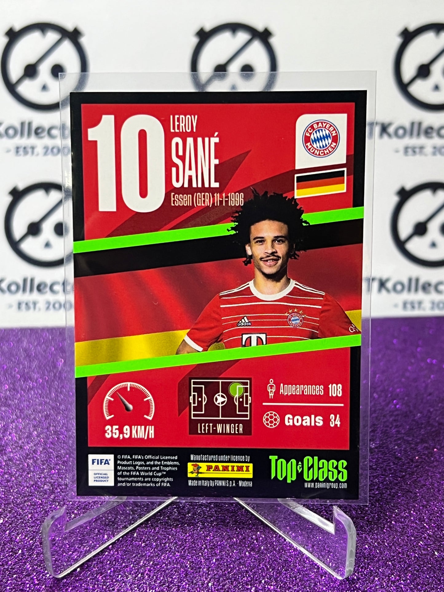 2023 PANINI TOP CLASS LEROY SANE # 162 SUPER SONIC FOOTBALL SOCCER CARD