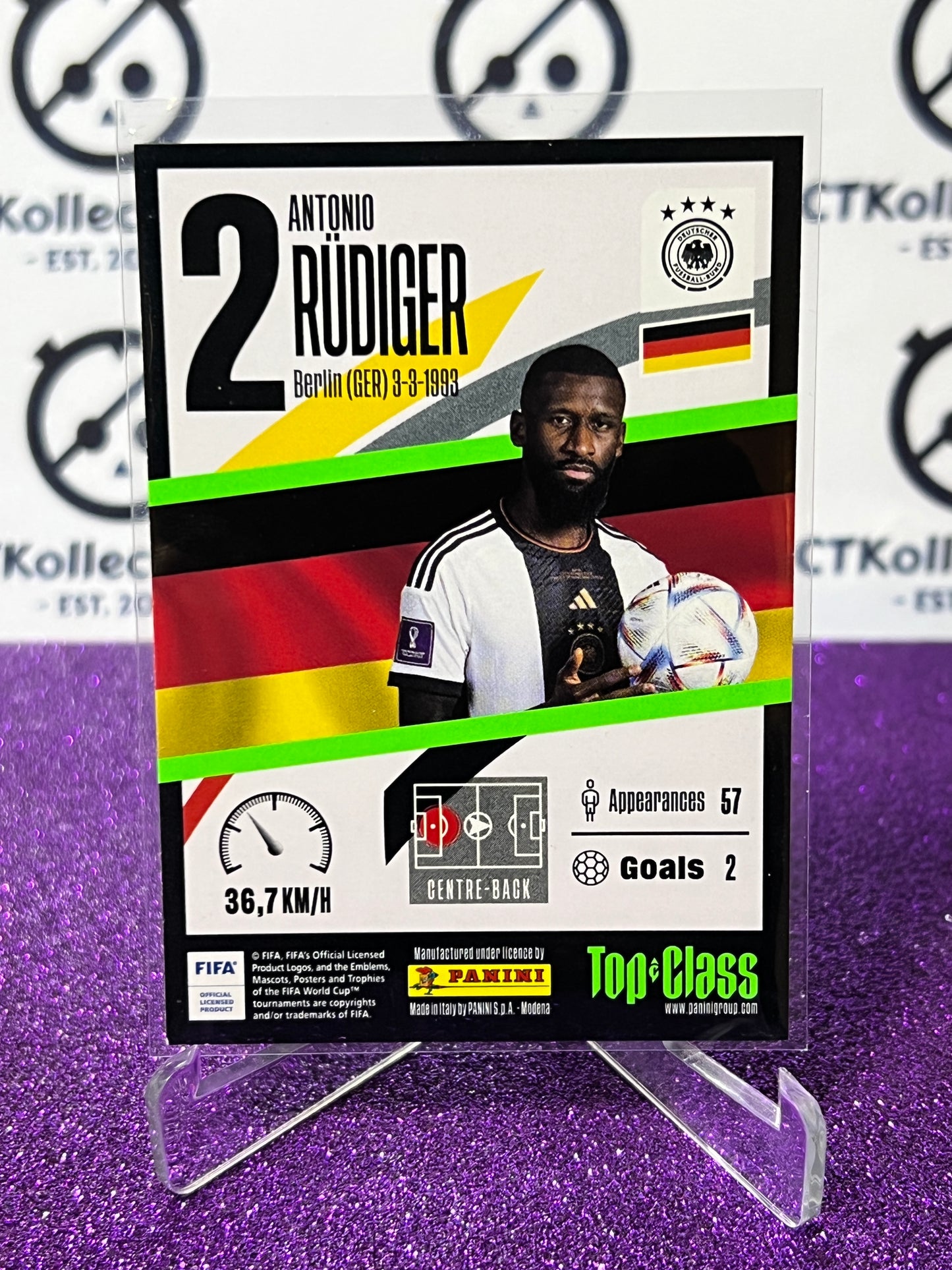 2023 PANINI TOP CLASS ANTONIO RUDIGER # 145 SUPER SONIC FOOTBALL SOCCER CARD
