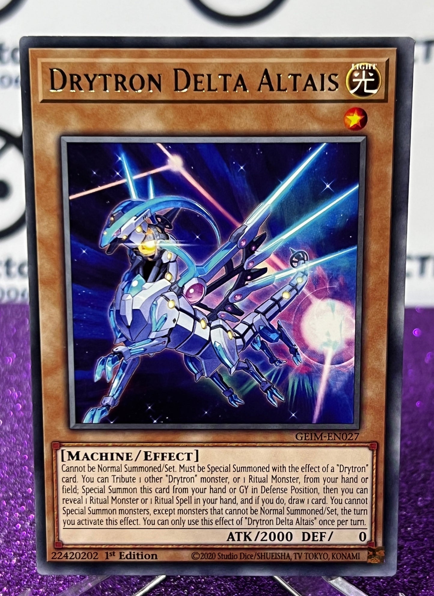YU-GI-OH! DRYTRON DELTA ALTAIS # GEIM-EN027 RARE 1ST EDITION CARD