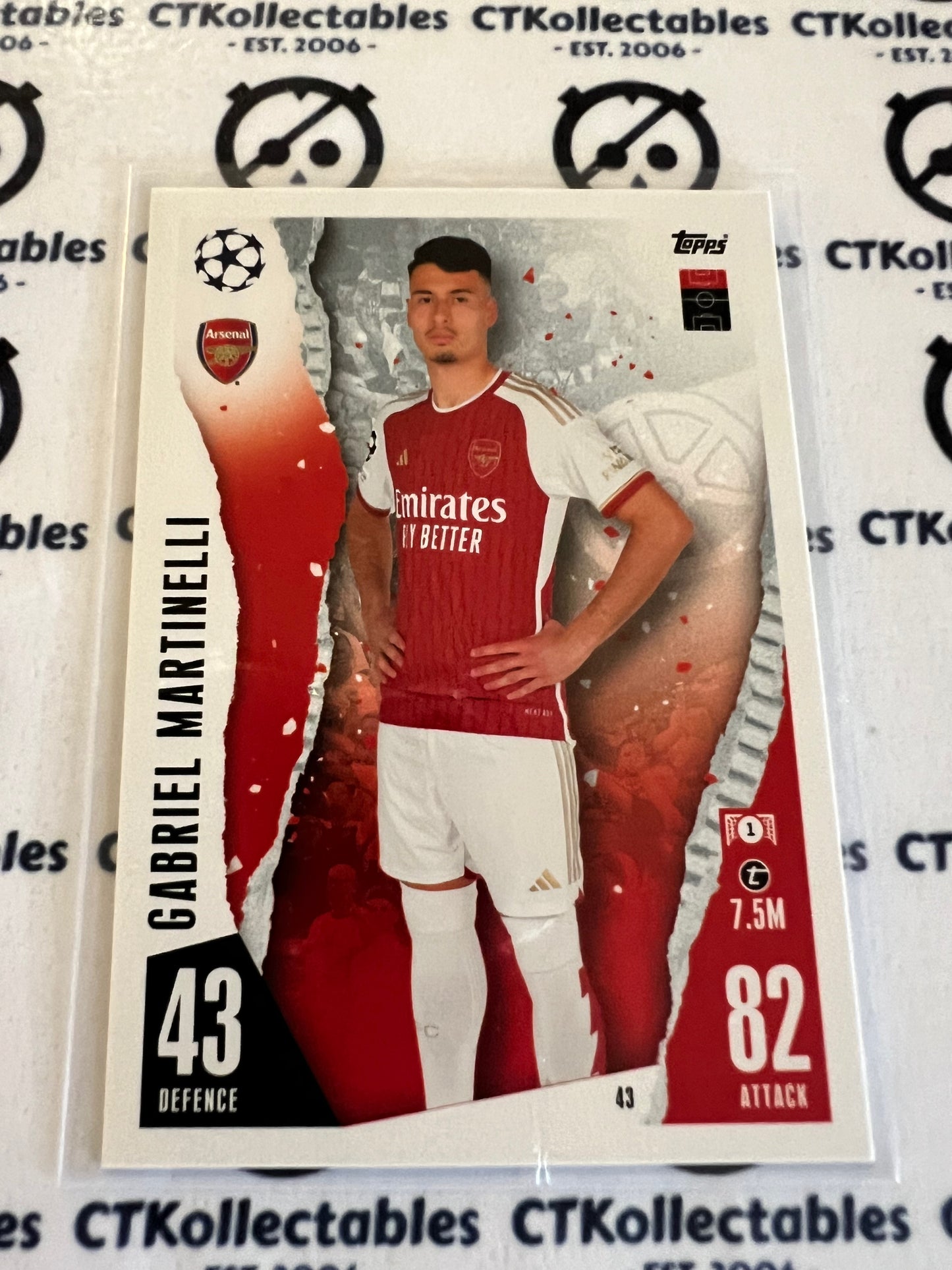 2023 Topps MATCH ATTAX Base Gabriel Martinelli soccer Card