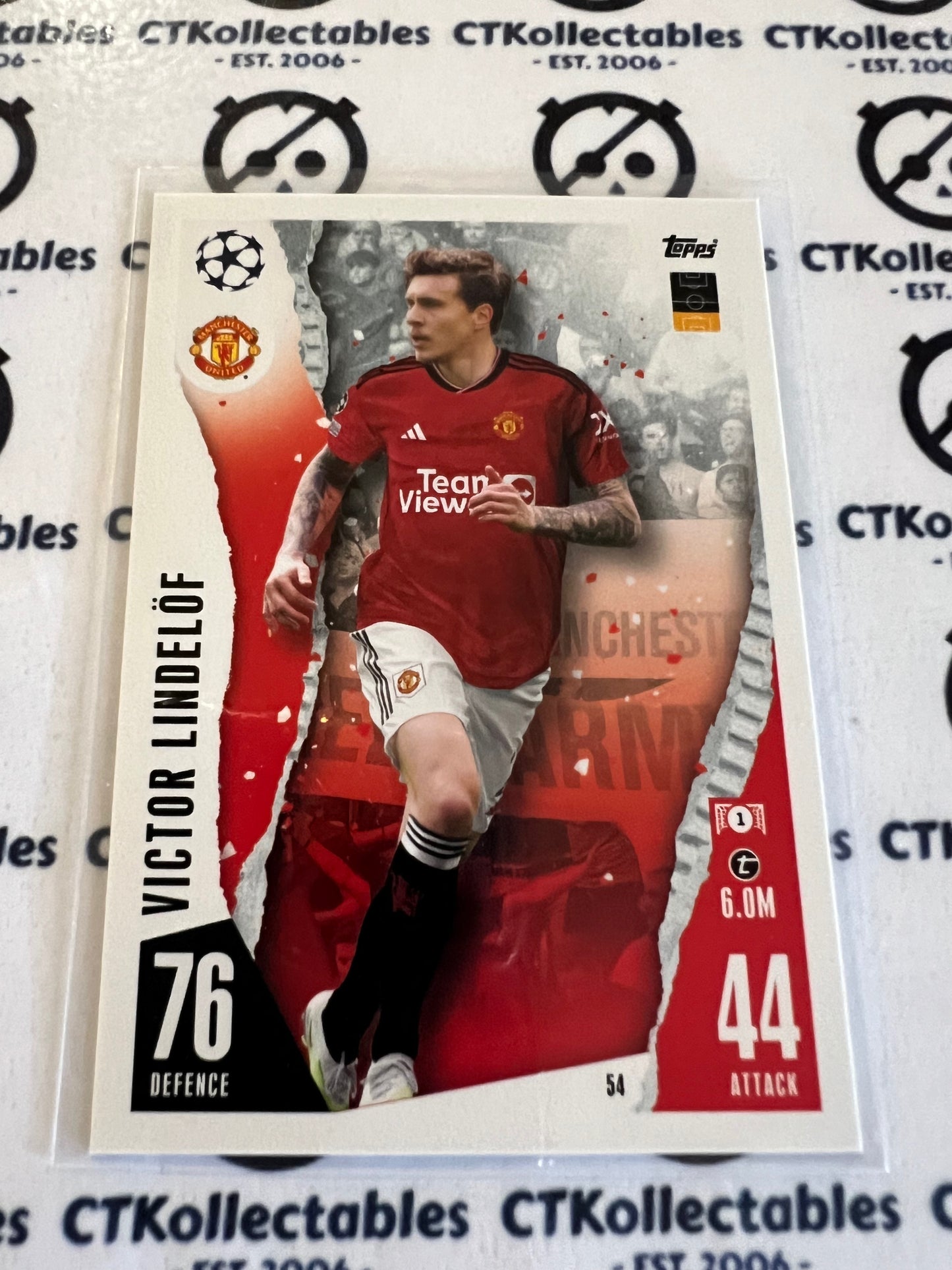 2023 Topps MATCH ATTAX Base Victor Lindelof soccer Card