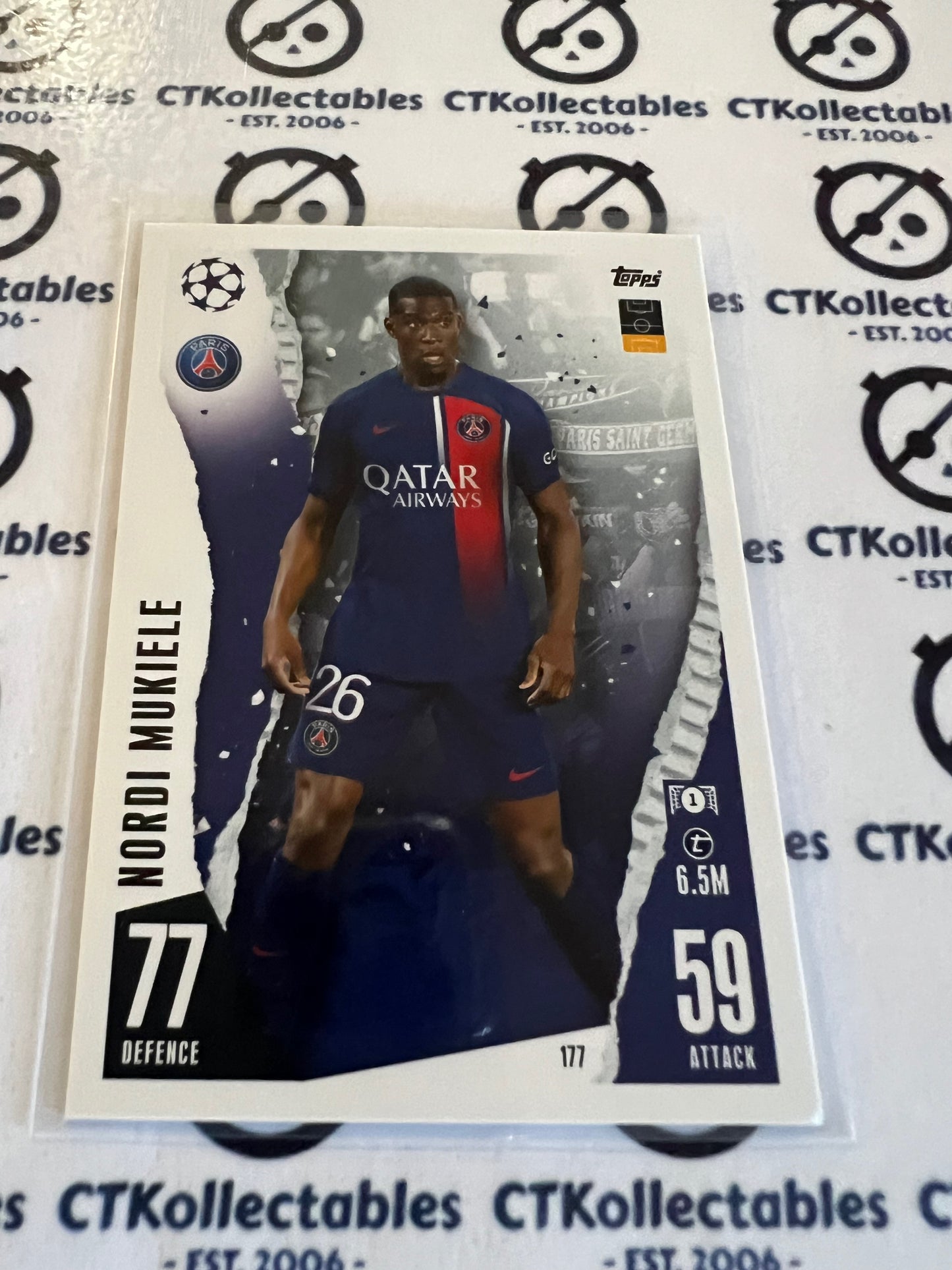 2023 Topps MATCH ATTAX Base Nordi Mukiele soccer Card