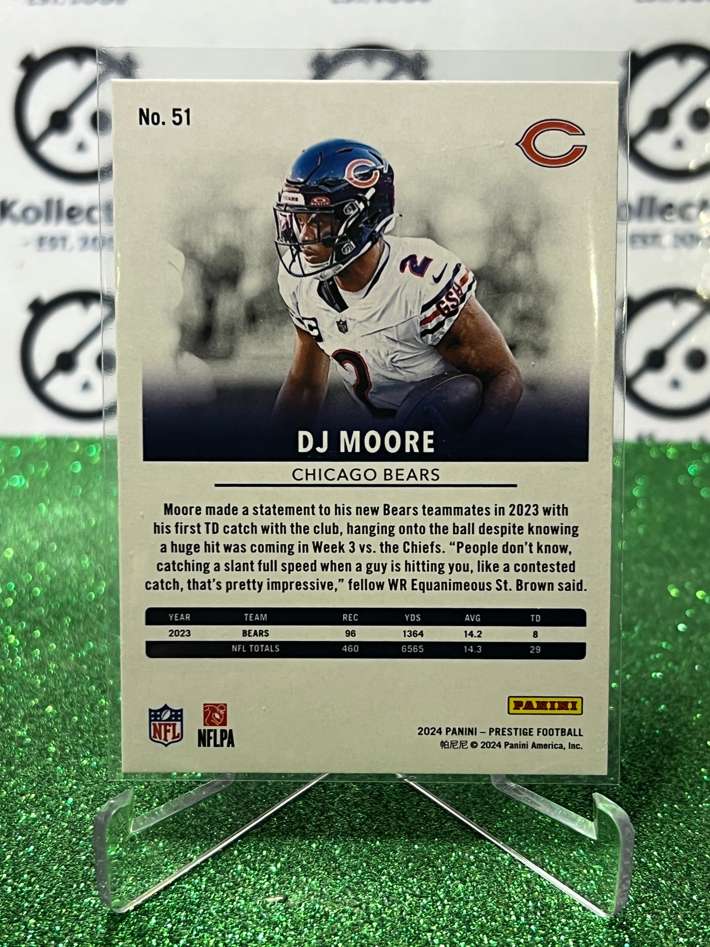 2024 PANINI PRESTIGE DJ MOORE # 51 DIAMOND PARALLEL NFL CHICAGO BEARS GRIDIRON CARD
