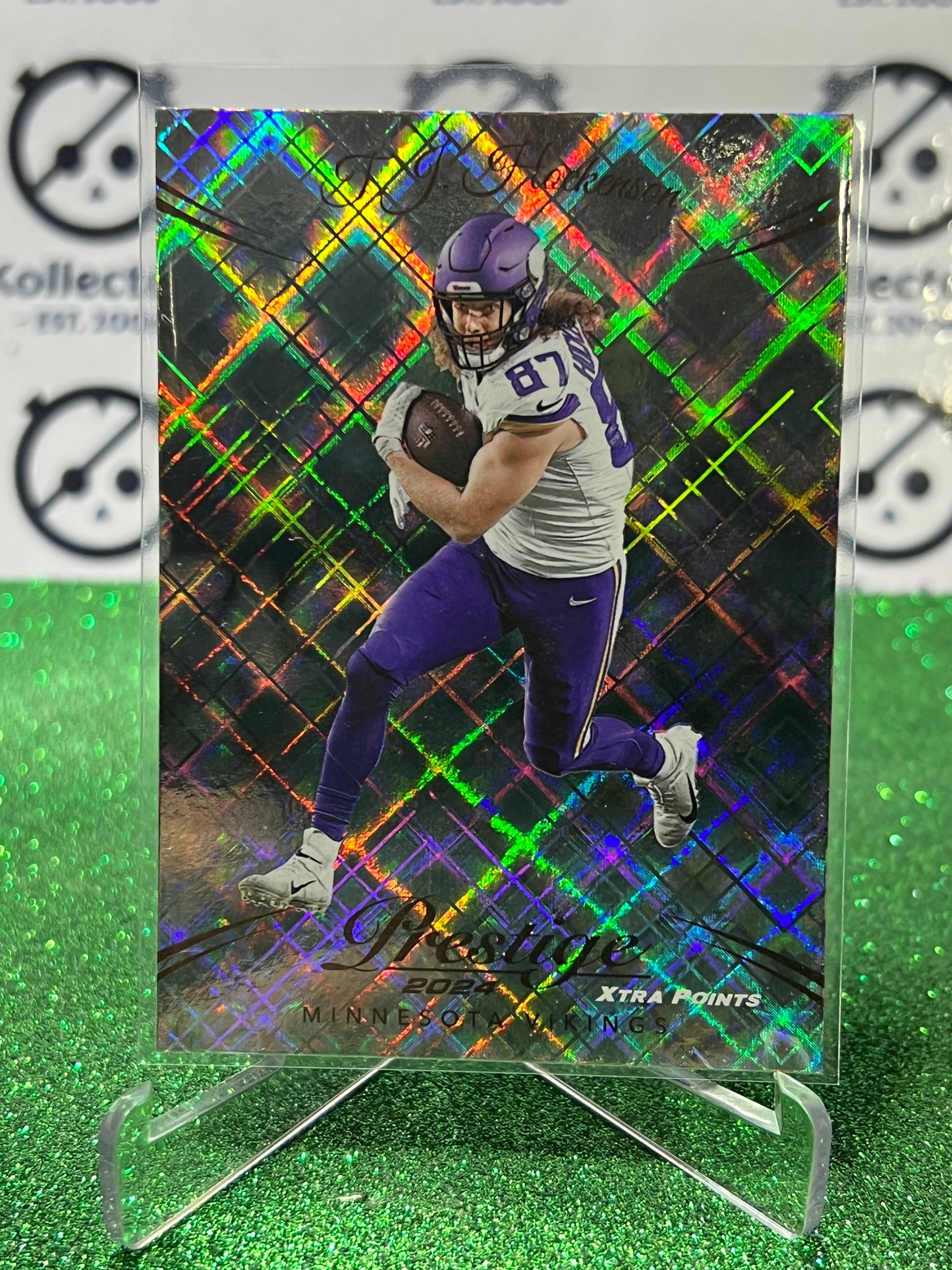 2024 PANINI PRESTIGE T.J. HOCKENSON # 194 DIAMOND PARALLEL NFL MINNESOTA VIKINGS GRIDIRON CARD