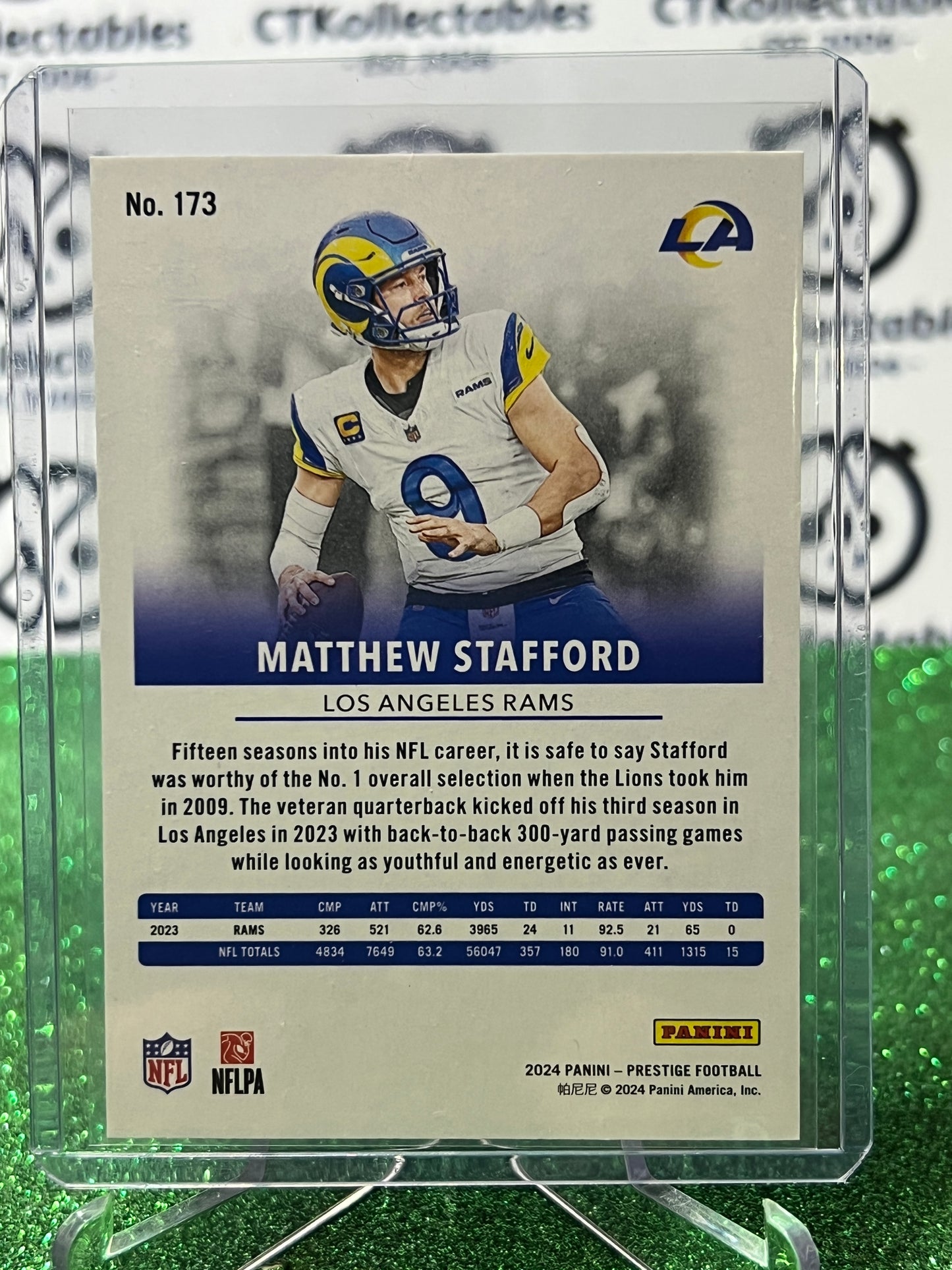 2024 PANINI PRESTIGE MATTHEW STAFFORD # 173 PURPLE /150 NFL LA RAMS GRIDIRON CARD