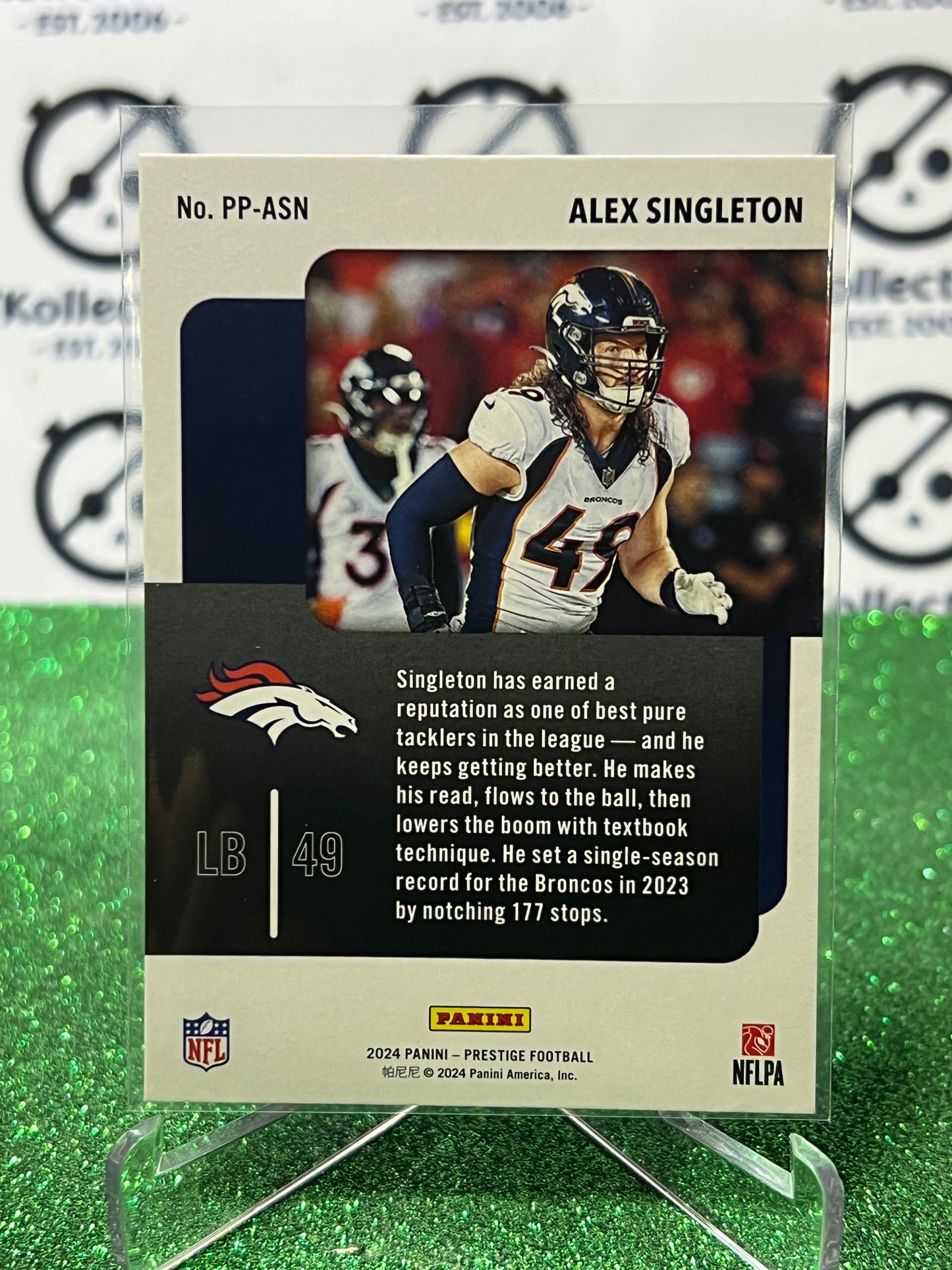 2024 PANINI PRESTIGE ALEX SINGLETON # PP-ASN NFL BRONCOS GRIDIRON CARD