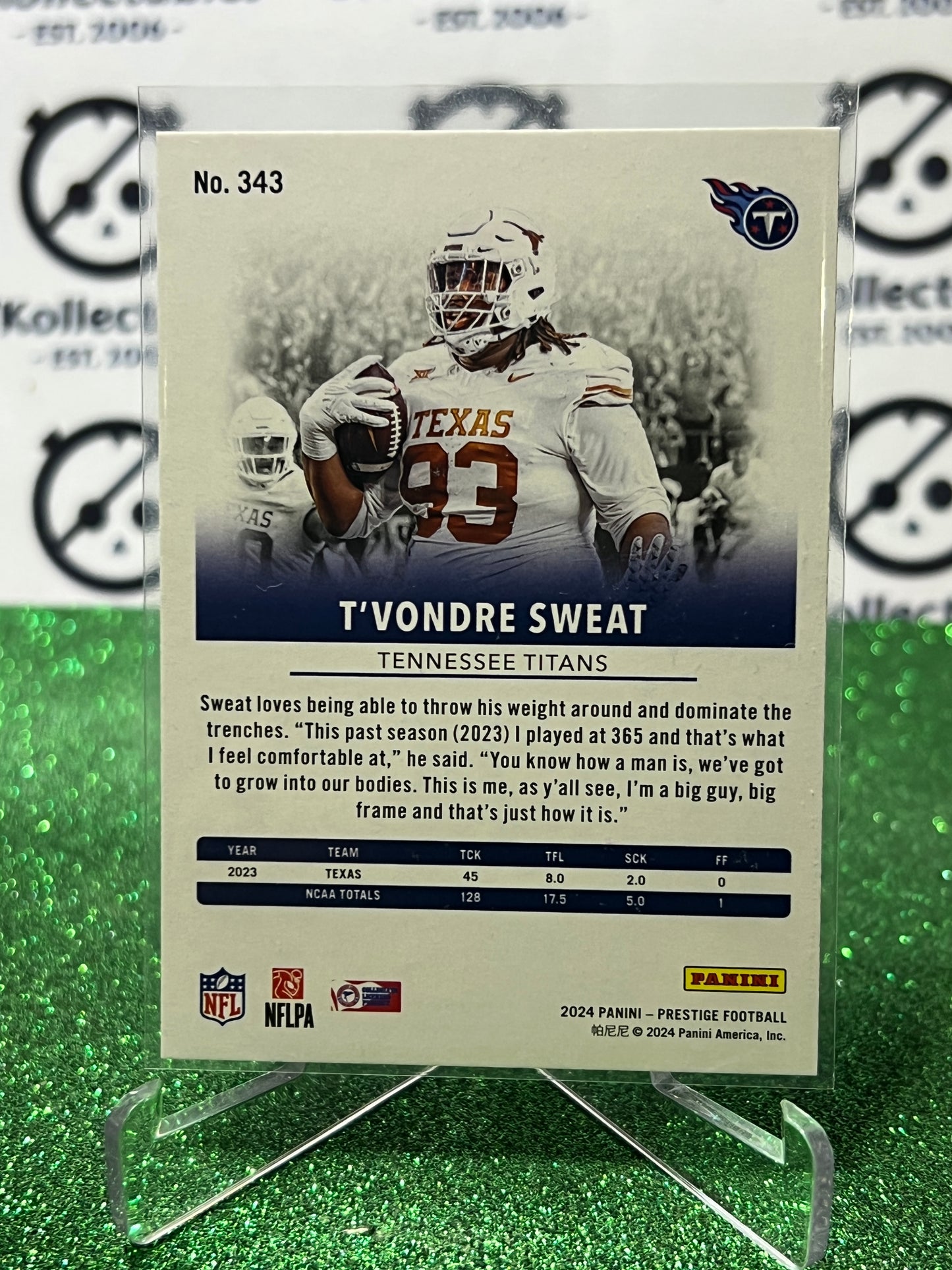 2024 PANINI PRESTIGE T'VONDRE SWEAT # 343 RC GALAXY NFL TENNESSEE TITANS GRIDIRON CARD
