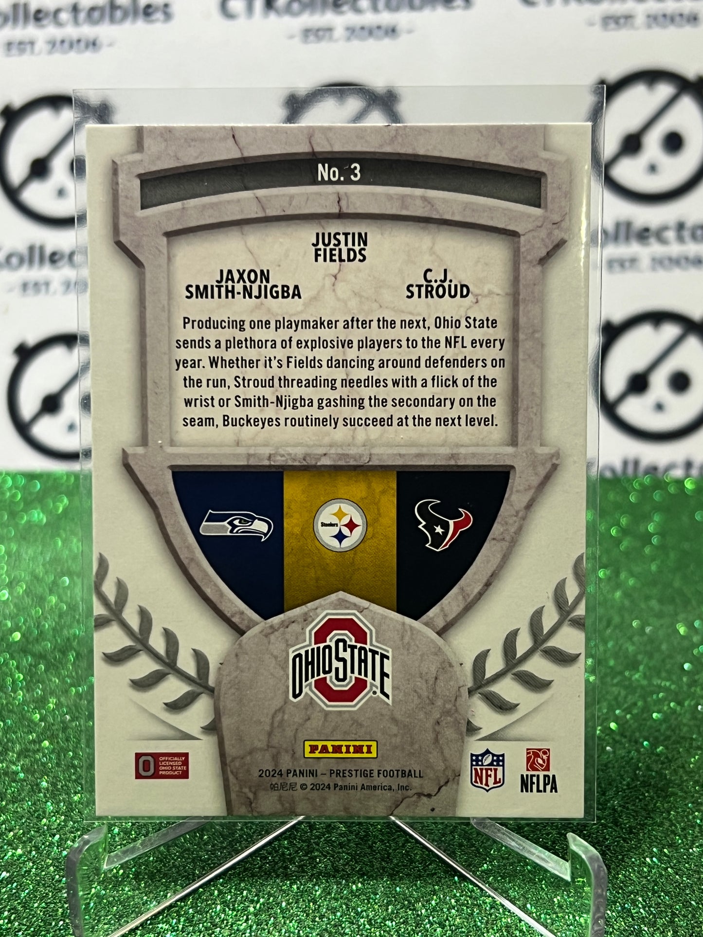 2024 PANINI PRESTIGE ALMA MATERS # 3 SMITH-NJIGBA/FIELDS/STROUD NFL GRIDIRON CARD