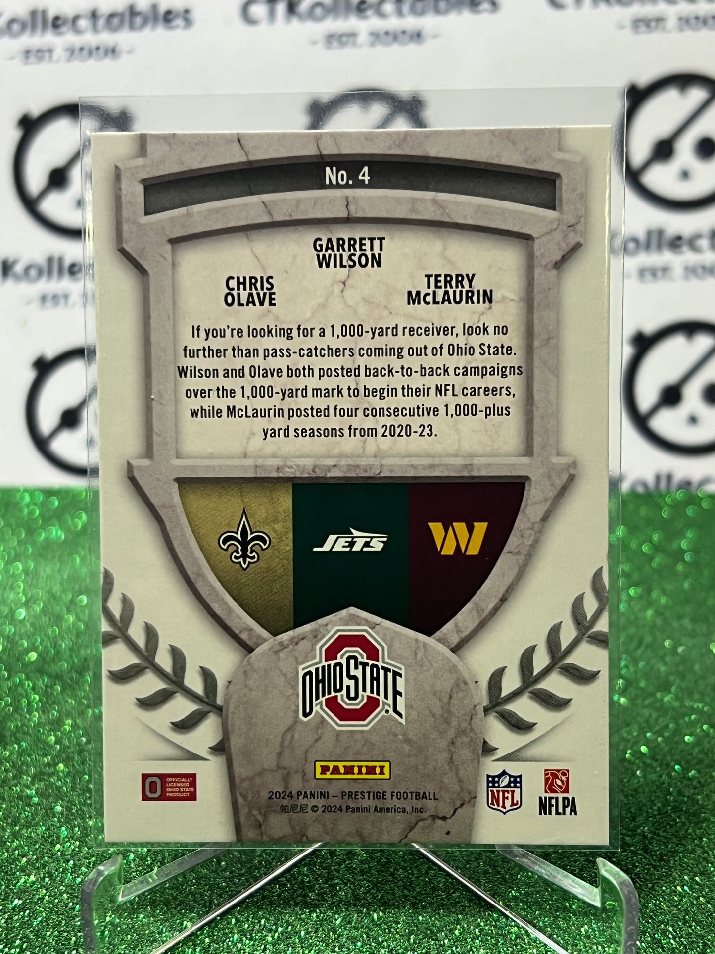 2024 PANINI PRESTIGE ALMA MATERS # 4 OLAVE/WILSON/MCLAURIN NFL GRIDIRON CARD