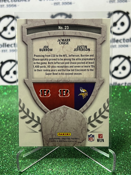 2024 PANINI PRESTIGE ALMA MATERS # 23 BURROW/CHASE/JEFFERSON NFL GRIDIRON CARD