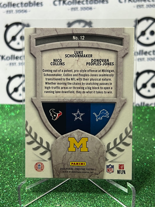 2024 PANINI PRESTIGE ALMA MATERS # 12 COLLINS/SCHOONMAKER/PEOPLES-JONES NFL GRIDIRON CARD