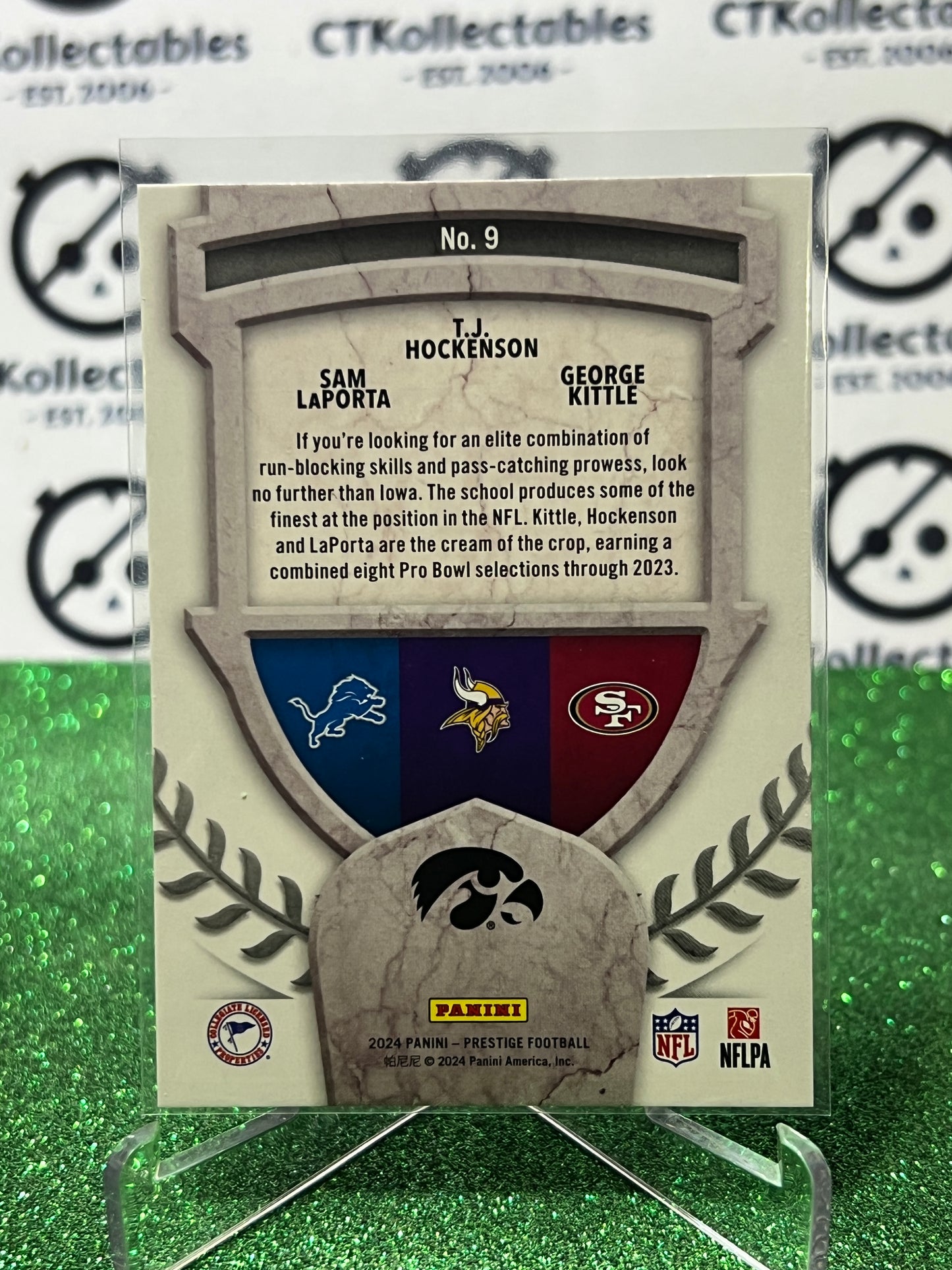 2024 PANINI PRESTIGE ALMA MATERS # 9 LAPORTA/HOCKENSON/KITTLE NFL GRIDIRON CARD