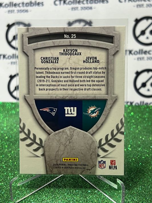 2024 PANINI PRESTIGE ALMA MATERS # 25 GONZALEZ/THIBODEAUX/HOLLAND NFL GRIDIRON CARD