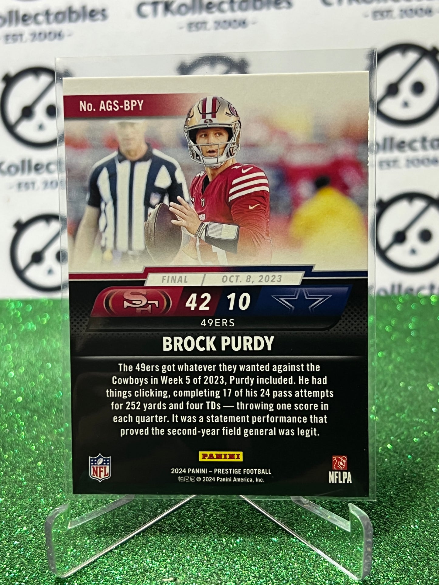 2024 PANINI PRESTIGE BROCK PURDY # AGS-BPY NFL 49ERS GRIDIRON CARD