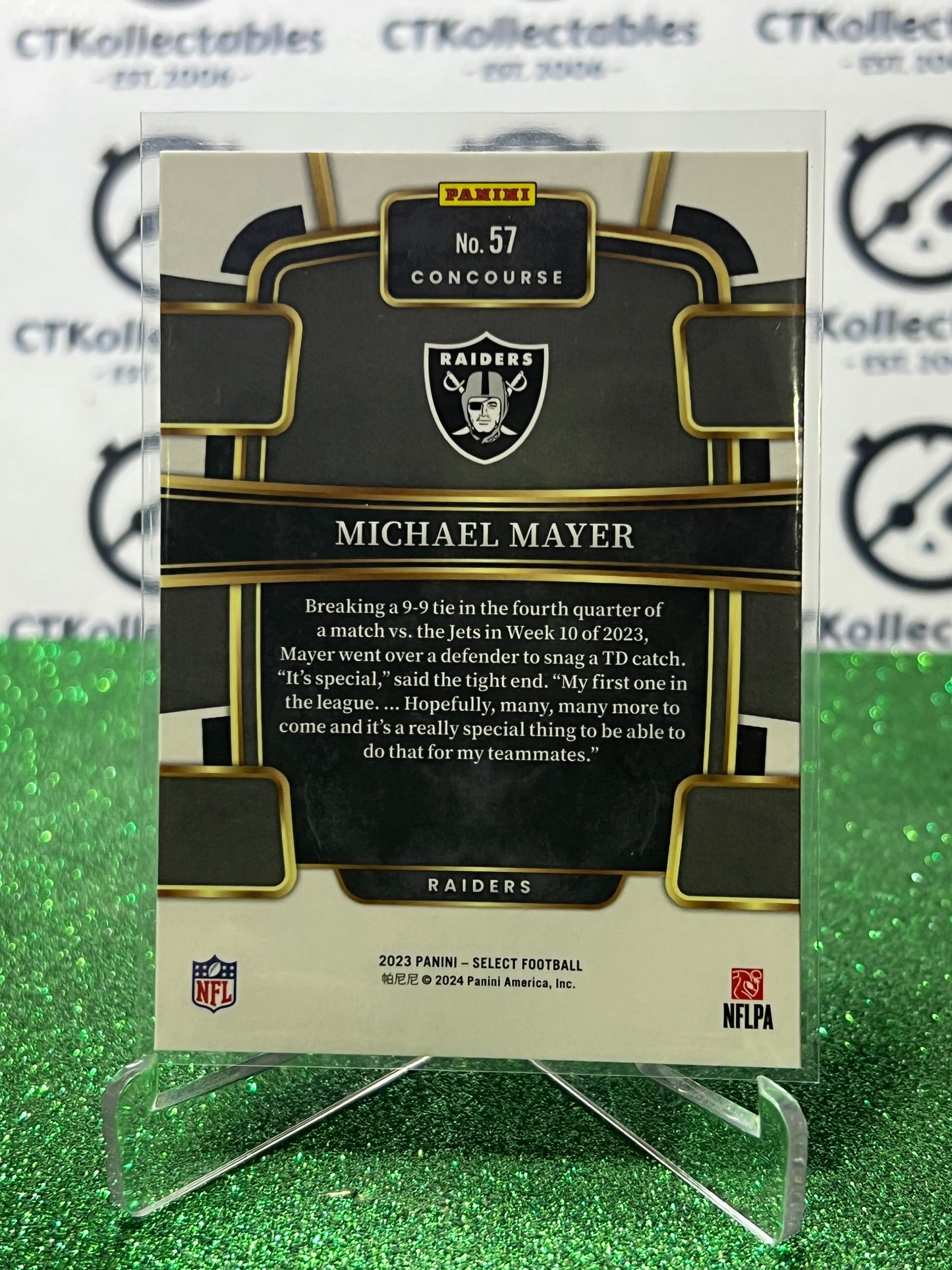 2023 PANINI SELECT MICHAEL MAYER # 57 RC NFL OAKLAND RAIDERS CARD